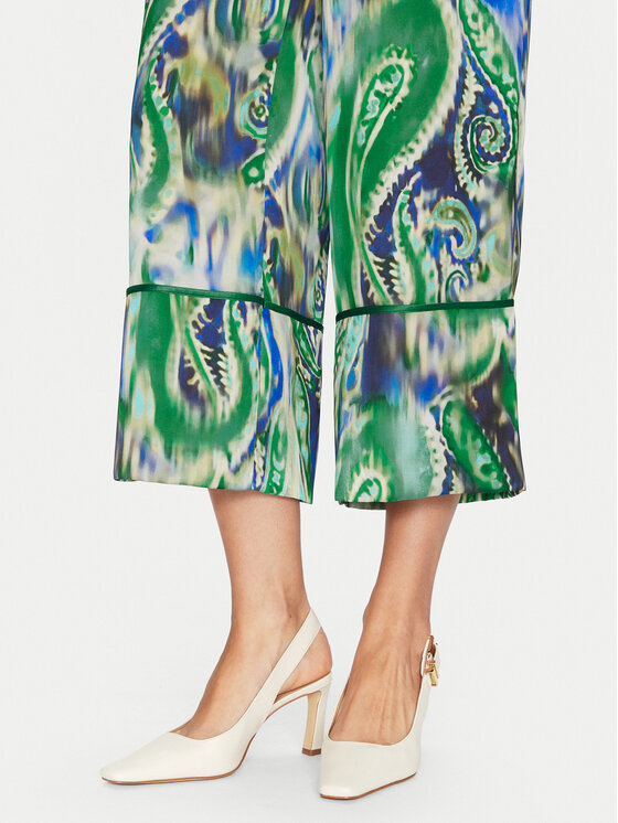 Simona Corsellini Simona Corsellini Текстилни панталони P25CPPA02501 Зелен Relaxed Fit