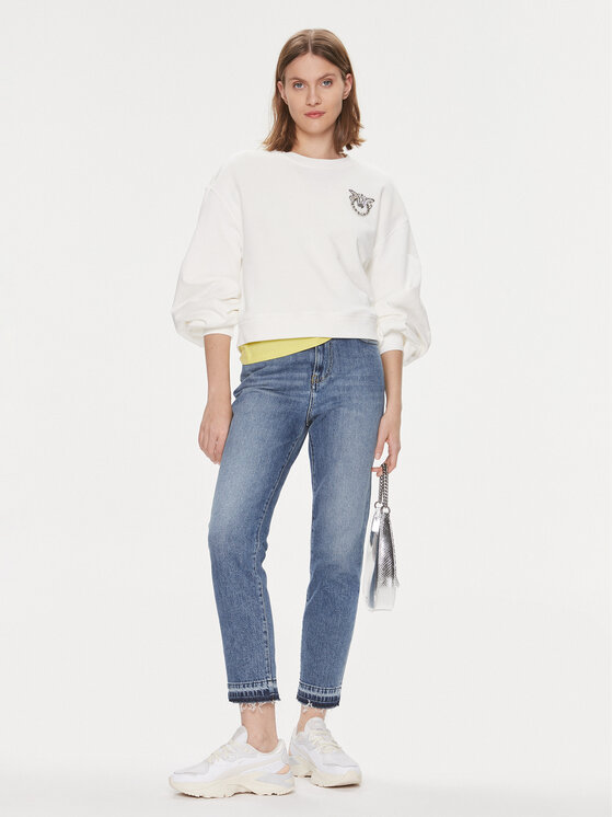 PINKO Pinko Džemperis Ceresole Maglia 102827 A1R8 Balta Regular Fit