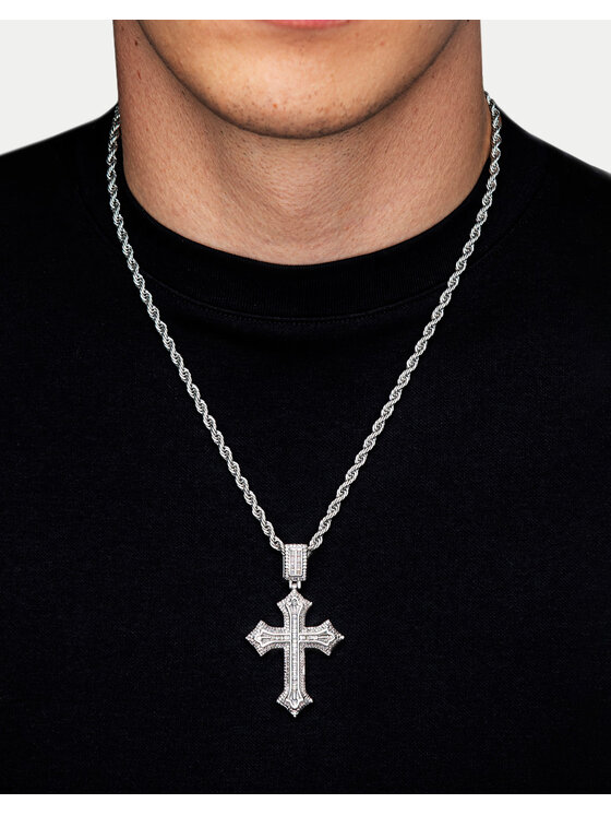 ICED STUFF ICED STUFF Pakabukas 2pac Cross Baltas auksas