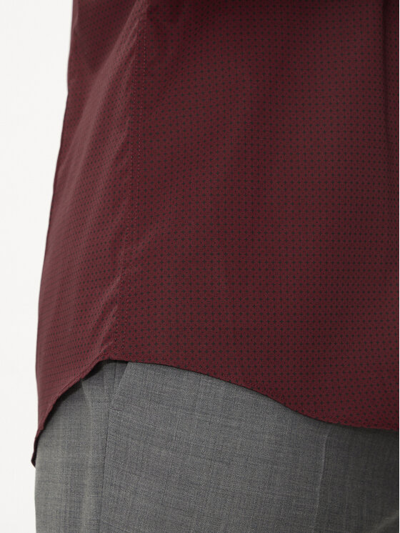 Calvin Klein Calvin Klein Πουκάμισο K10K114023 Μπορντό Slim Fit