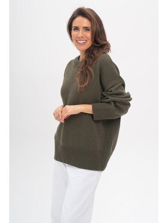 Salme Salme Sweter Livia Zielony Oversize