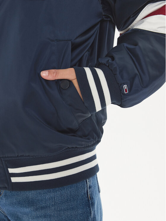 Tommy Jeans Tommy Jeans Bomber jakna Letterman DW0DW18306 Mornarsko modra Relaxed Fit