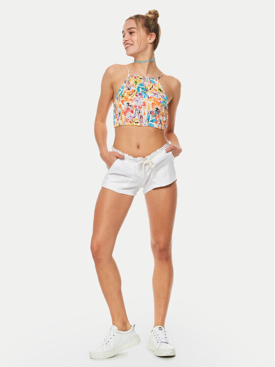 Roxy Roxy Pantaloncini di tessuto Oceanside ARJNS03007 Bianco Regular Fit