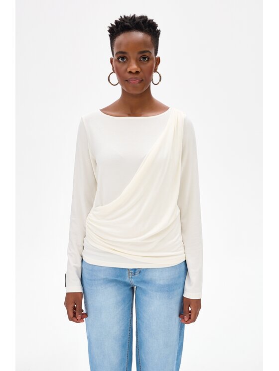 blue shadow blue shadow Bluzka Nanu Écru Regular Fit