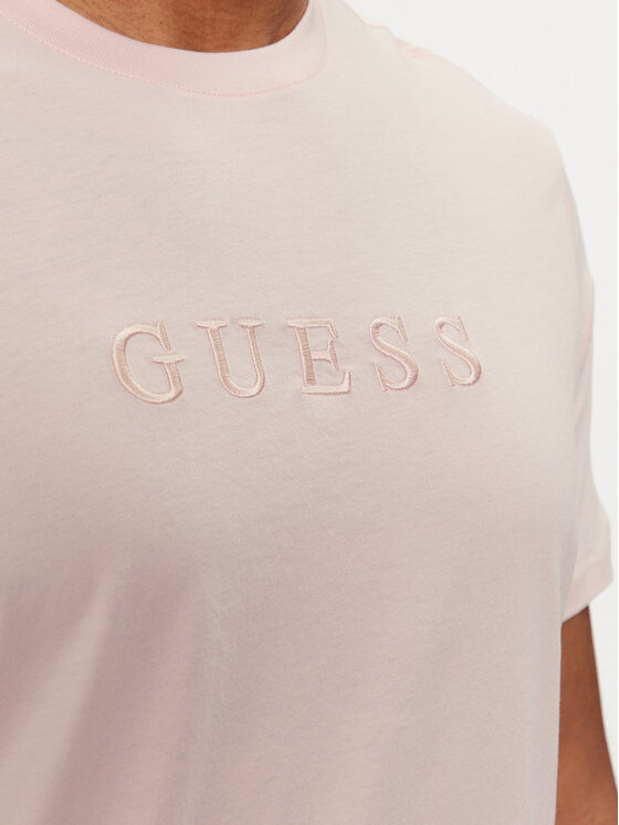 Guess Guess T-Shirt M2BP47 K7HD0 Růžová Slim Fit