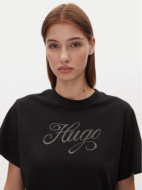 HUGO HUGO Majica Vintage Tee 50537239 Črna Relaxed Fit