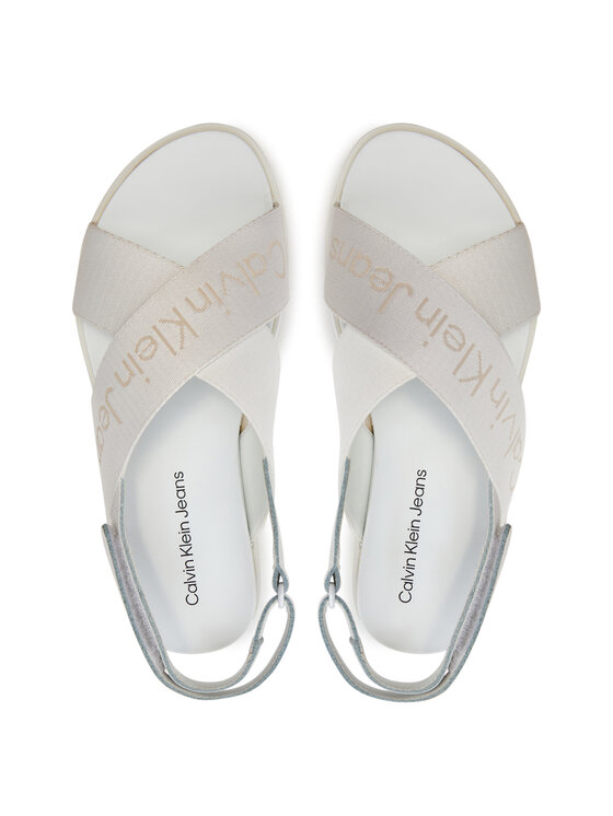 Calvin Klein Jeans Calvin Klein Jeans Sandały Flatform Sandal Sling In Mr YW0YW01362 Biały