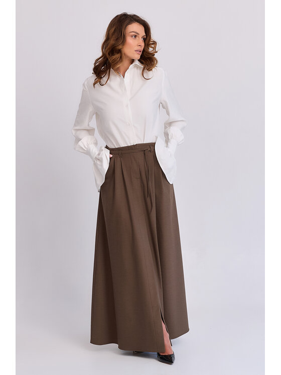 MANDRAGORA MANDRAGORA Spódnica maxi Wełniana Marie Brązowy Flexible Fit