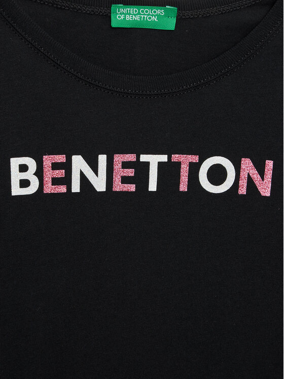 United Colors Of Benetton United Colors Of Benetton T-krekls 3I1XC10D1 Melns Regular Fit