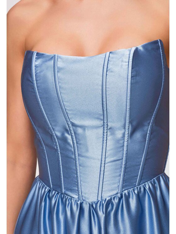 Ombre Ombre Sukienka wieczorowa LA-OM-DLR351 Niebieski A-Line Fit