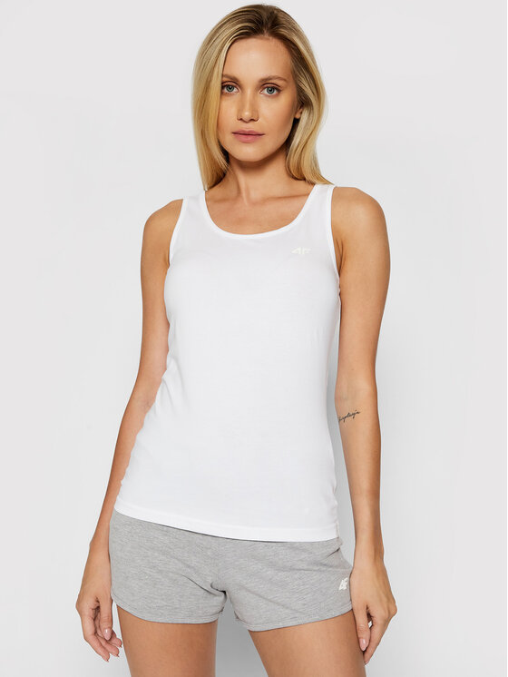 4F 4F Top NOSH4-TSD003 Biały Slim Fit