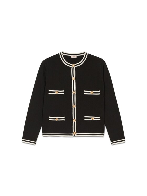 Oltre Oltre Cardigan M205J004935N0Z3 Nero Slim Fit