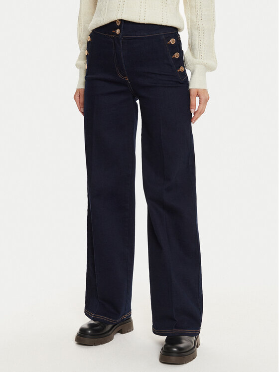 Silvian Heach Silvian Heach Jeansy Moldner GPA24304JE Tmavomodrá Wide Leg