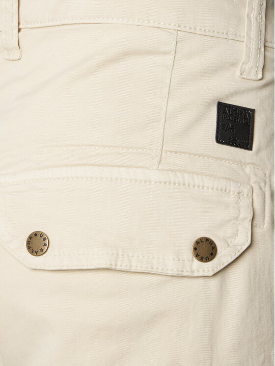 Alpha Industries Alpha Industries Kalhoty z materiálu Combat 126215 Écru Slim Fit