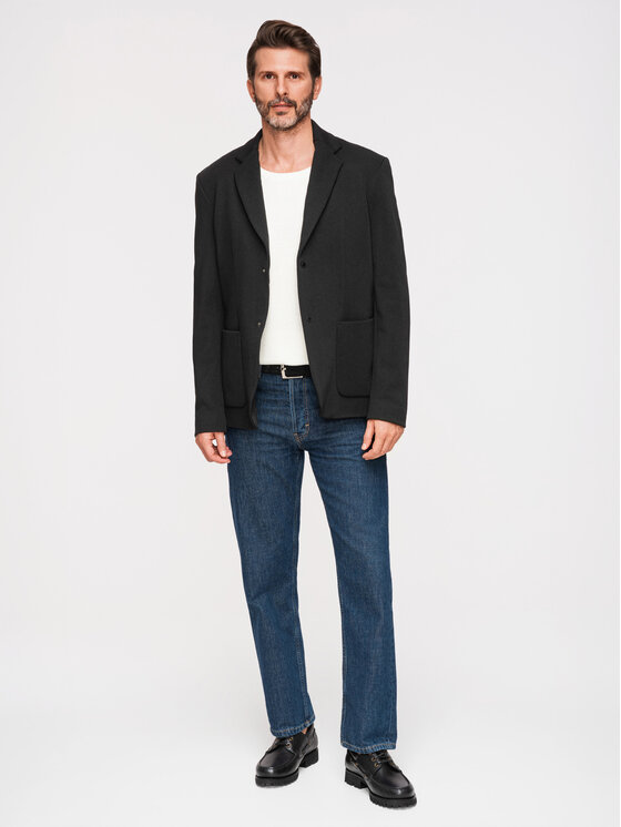 Ombre Ombre Marynarka M167 Czarny Regular Fit
