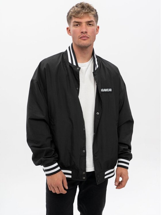 Jigga Wear Jigga Wear Kurtka bomber Kurtka Baseball Męska Czarna / Biała Jigga Wear Crown L Czarny Regular Fit