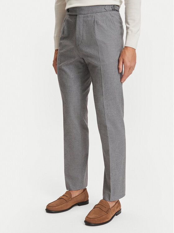 BOSS BOSS Chinos kelnes H-Perino 50572014 Pilka Tapered Fit