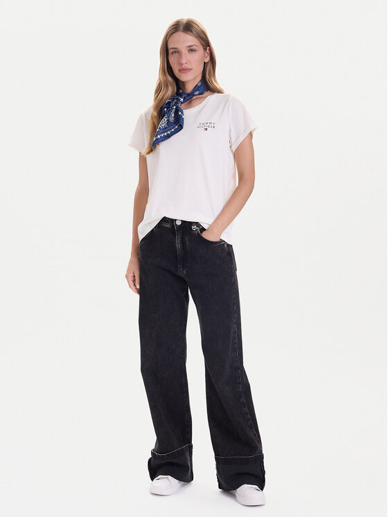 Tommy Hilfiger Tommy Hilfiger T-Shirt UW0UW04525 Beżowy Relaxed Fit
