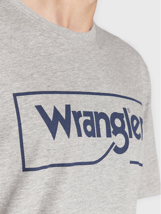 Wrangler Wrangler T-Shirt Frame Logo W70JD3X37 112320767 Szary Regular Fit