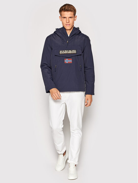 Napapijri Giacca Rainforest Anorak Uomo, Blu, Taglia XL, Impermeabile In Poliestere Riciclato