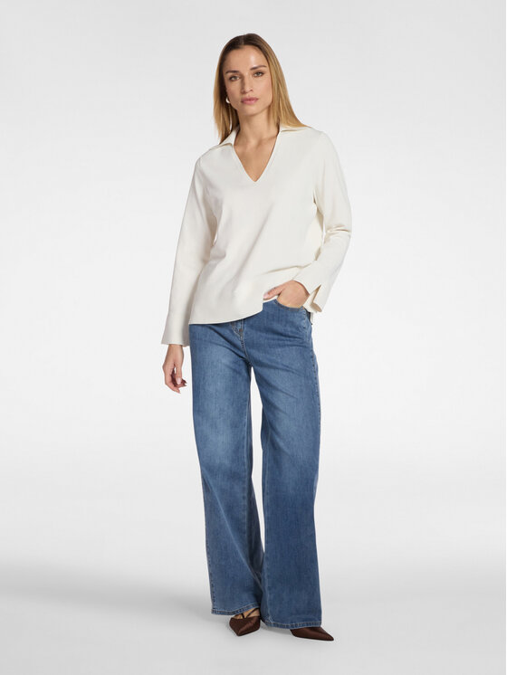 Elena Mirò Elena Mirò Sweter M560Z100750N011 Biały Boxy Fit