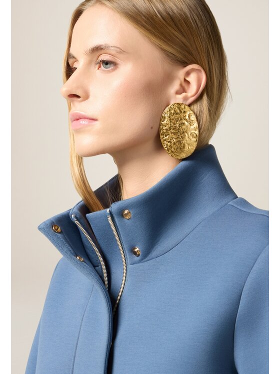 Oltre Oltre Płaszcz 8708R001275N024 Turkusowy Baggy Fit