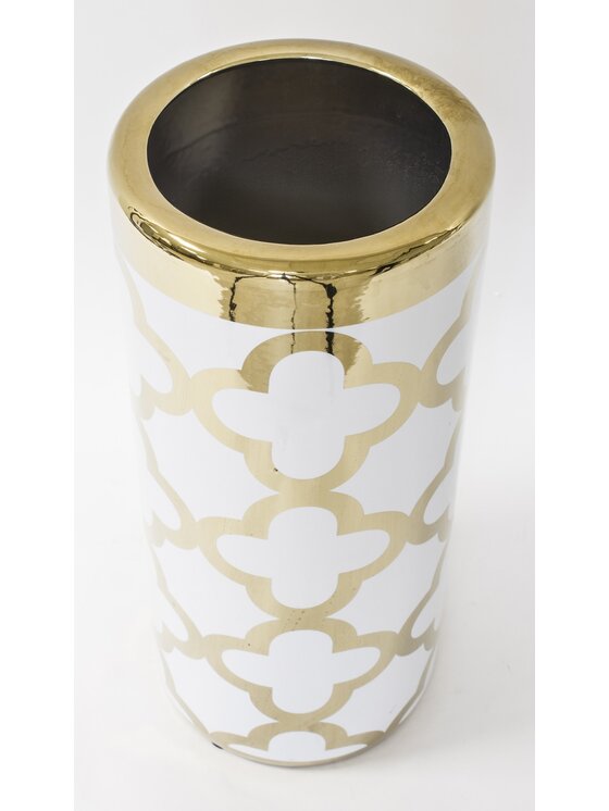 MIAhome MIAhome Pojemnik Parasolnik porcelanowy 46x20 cm CHADUR biały Biały