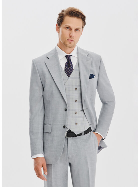 Pako Lorente Pako Lorente Marynarka P25WF-3G-004 Szary Super Slim Fit