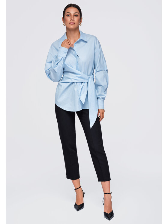 Ombre Ombre Koszula OW-SH-E0076 Niebieski Relaxed Fit