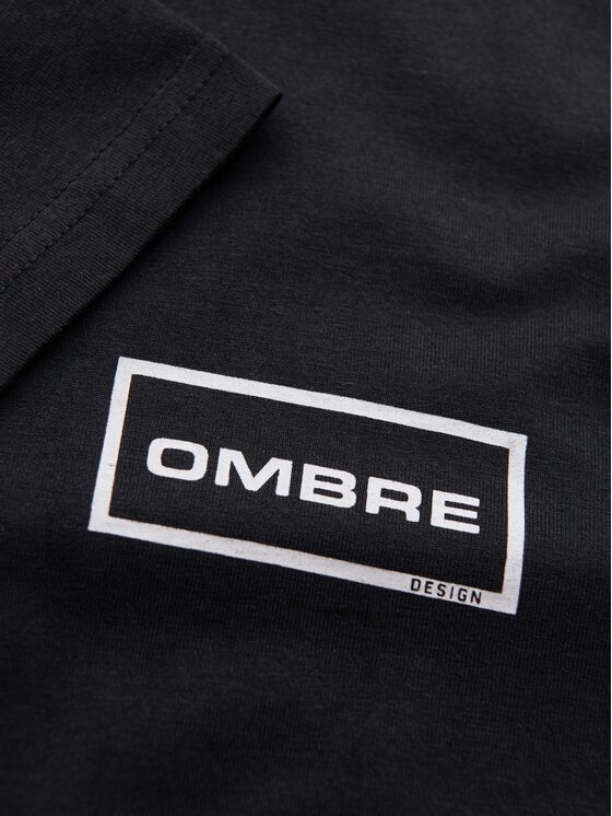 Ombre Ombre T-Shirt OM-TSPT-0231 Czarny Regular Fit
