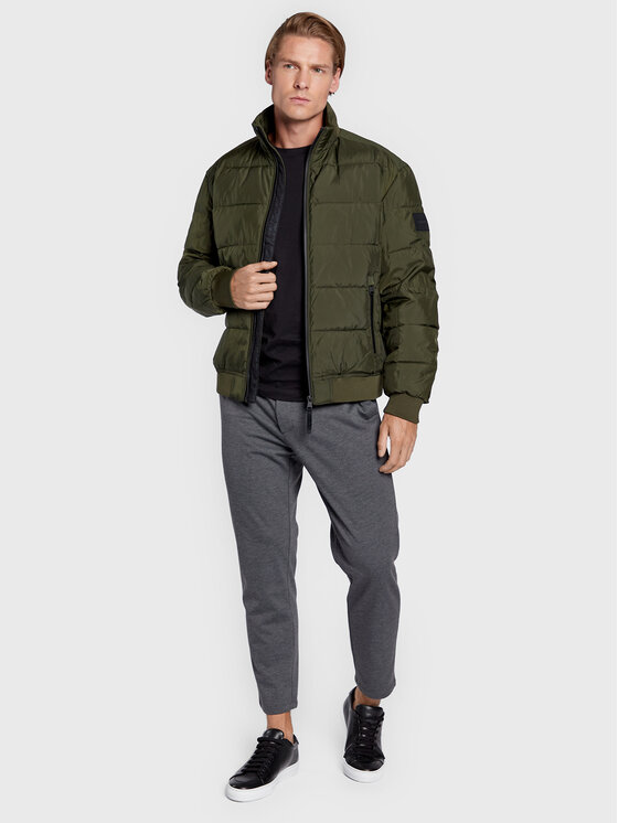 Calvin Klein Calvin Klein Зимно яке Mix Media Quilt K10K110331 Зелен Regular Fit