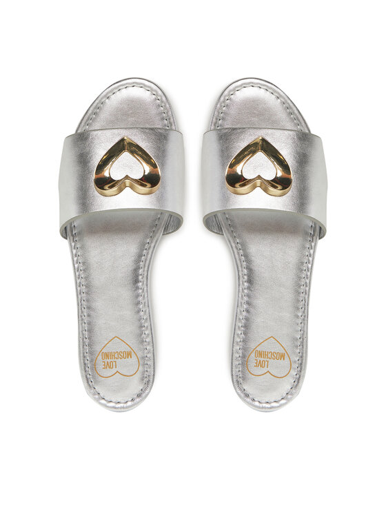 LOVE MOSCHINO LOVE MOSCHINO Klapki JA28161G0MIF090B Srebrny