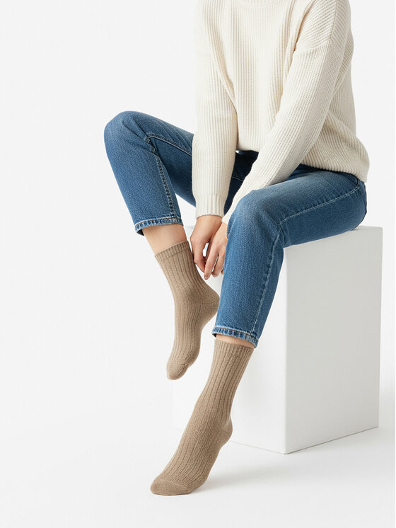 Nine West Nine West Dlouhé ponožky CEO_AS_NW_08_W_AW25 (2 PACK) Écru