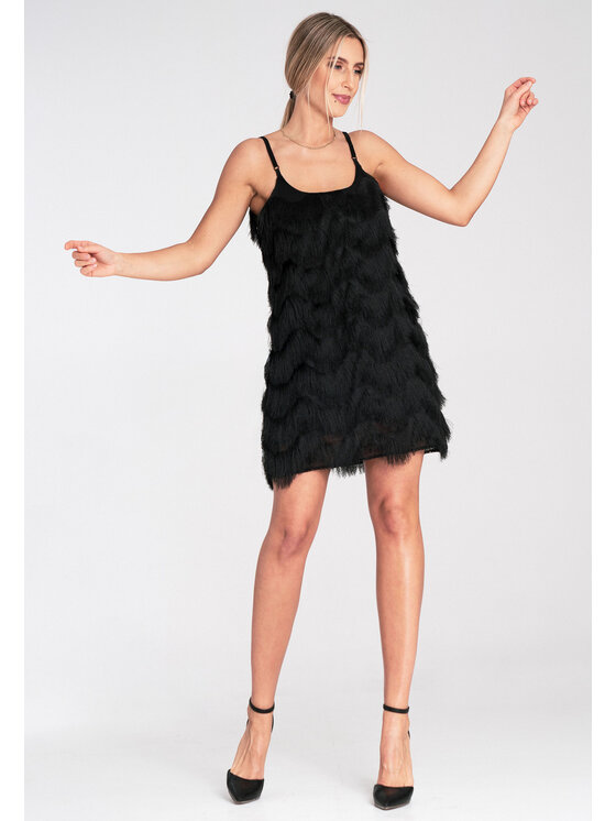 FIGL FIGL Sukienka koktajlowa M1107 Czarny Loose Fit