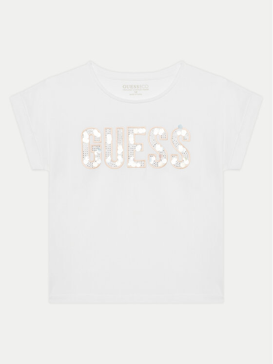Guess Guess Tricou J5GI09 K6YW4 Alb Regular Fit