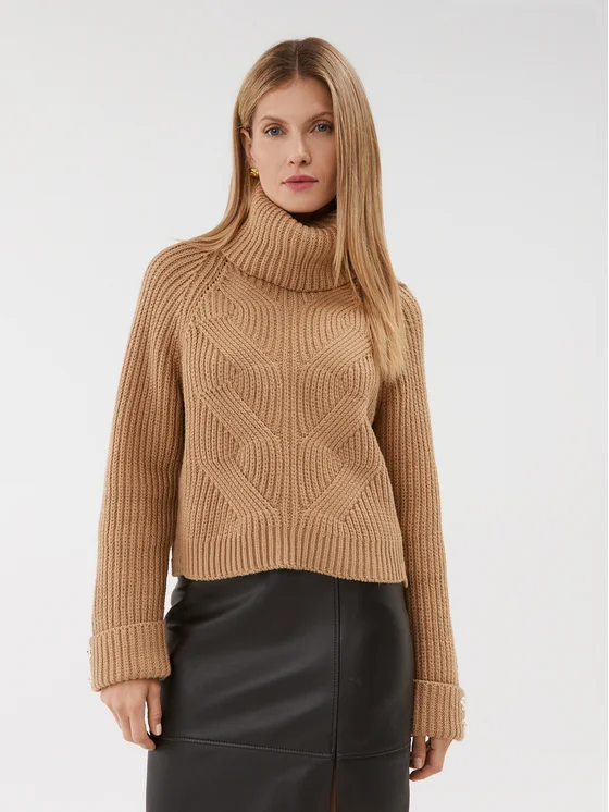 Guess Rollkragenpullover W3BR44 Z3962 Braun Regular Fit