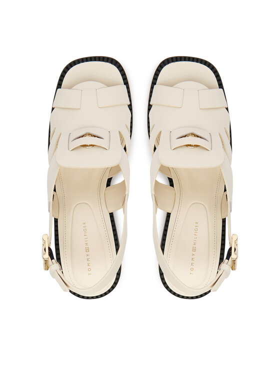 Tommy Hilfiger Tommy Hilfiger Sandały Cross Blocked Heel Sandal FW0FW09135 Biały