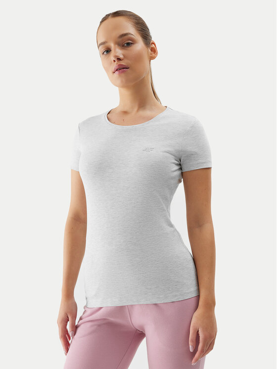 4F 4F Тишърт 4FWSS24TTSHF1161 Сив Slim Fit