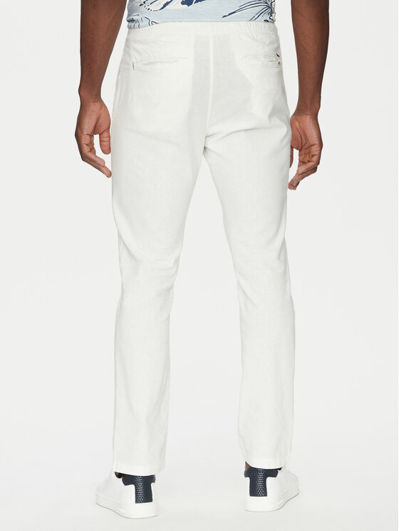 INDICODE INDICODE Pantaloni din material Vitamin 60-333 Alb Slim Fit