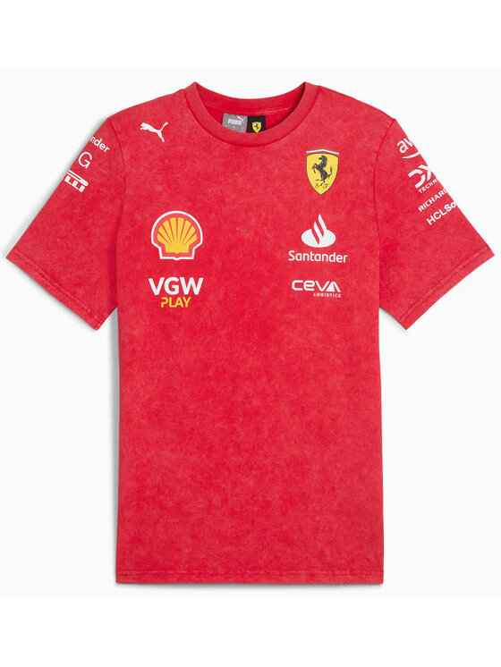 Puma Puma T-Shirt Scuderia Ferrari Desert Sun Las Vegas GP Czerwony Regular Fit