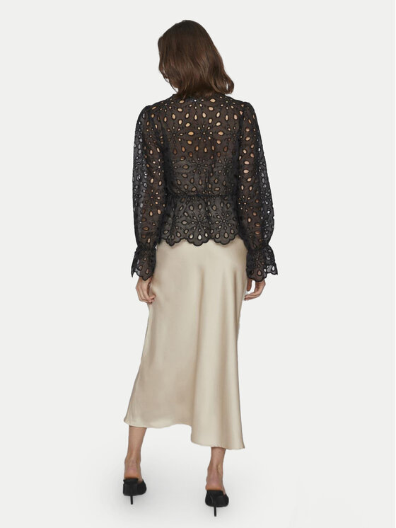 Vila Vila Midi sijonas Elliette 14084182 Smėlio Regular Fit
