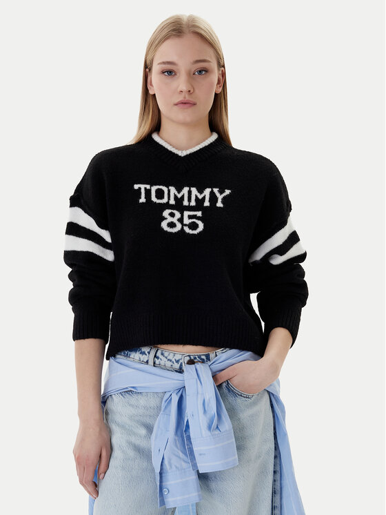Tommy Jeans Tommy Jeans Megztinis 85 Varsity DW0DW22033 Juoda Regular Fit