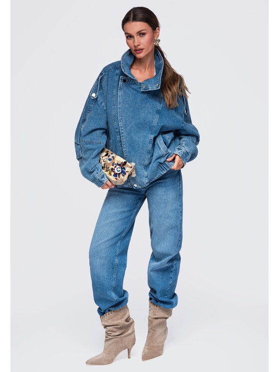 Ombre Ombre Kurtka przejściowa OW-JALP-0137 Niebieski Oversize