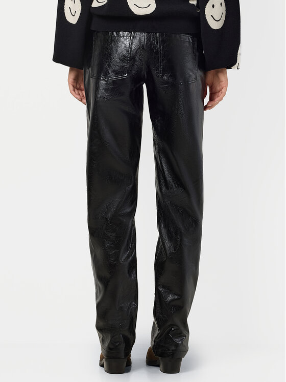 Noisy May Noisy May Pantaloni din imitație de piele Kane 27031820 Negru Regular Fit