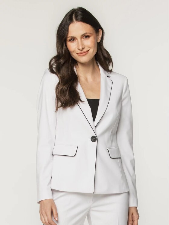 Willsoor Willsoor Marynarka 68128 Biały Regular Fit
