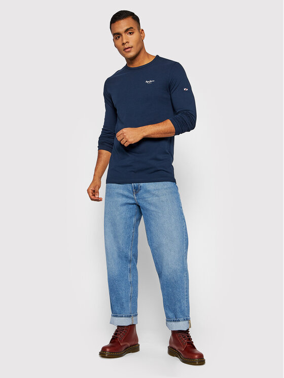 Pepe Jeans Pepe Jeans Majica dugih rukava Original Basic 2 PM508211 Tamnoplava Slim Fit
