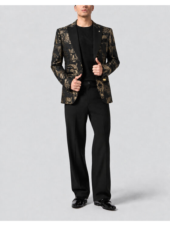 PHILIPP PLEIN PHILIPP PLEIN Spodnie materiałowe 32058 Czarny Wide Fit