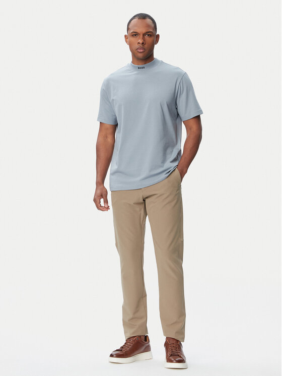 BOSS BOSS T-Shirt Tee Collar 50562120 Světle modrá Relaxed Fit