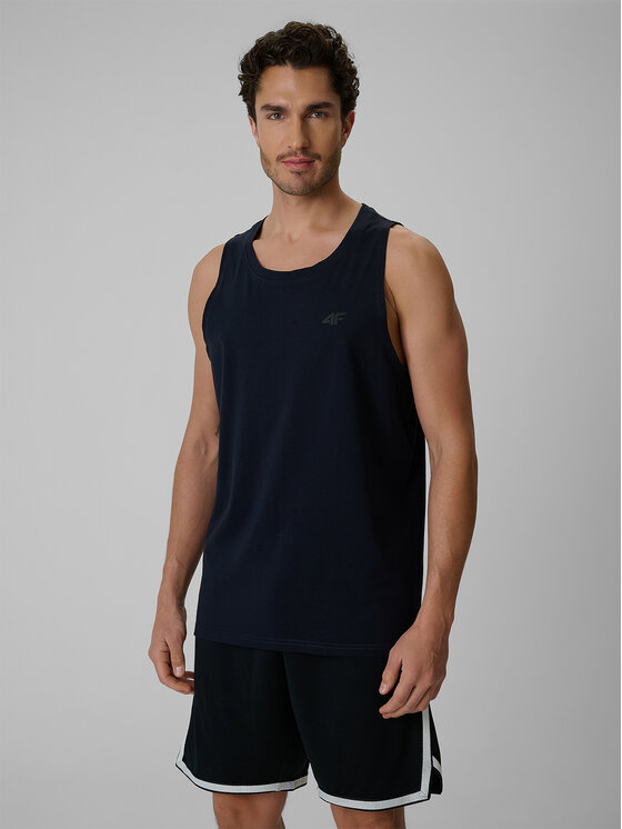 4F 4F Tank top BASIC 5 Granatowy Regular Fit
