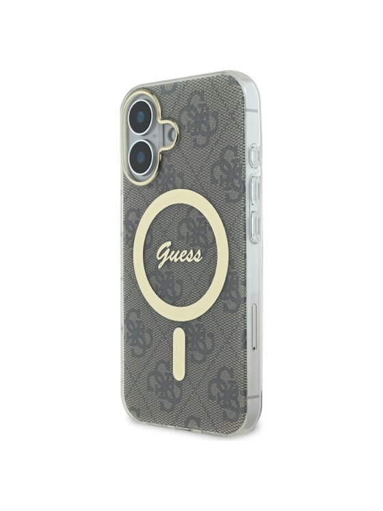 Guess Guess Etui na telefon IML 4G MagSafe Brązowy